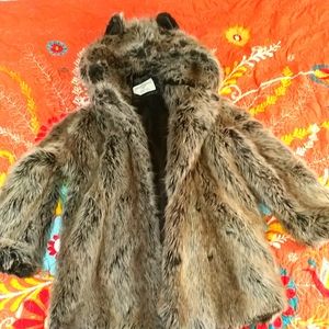 Spirit Hoods Grey Wolf size Small fake faux fur coat